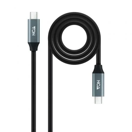 Nanocable Cable USB 3.2 Tipo-C a Tipo-C 100W 20Gbps 1m Gris y Negro Nanocable Cable USB 3.2 Tipo-C a Tipo-C 100W 20Gbps 1m Gris y Negro